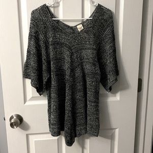 Faded Glory Black and Grey Short Sleeve Sweater Size XXL